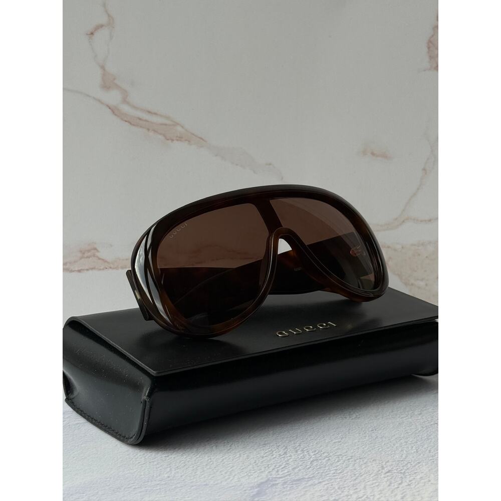 NEW Gucci GG2164S Brown Aviator Oversized Sunglasses $565 - Picture 2 of 11